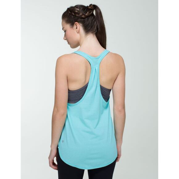 Lululemon 105 F Singlet Tank Top Sz 6 NWT Heathered Angel Blue Silverescent Tech - Picture 2 of 15